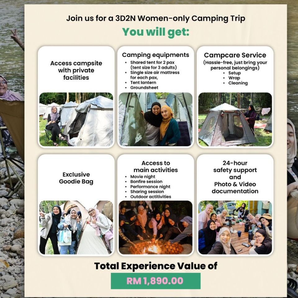 WOMEN-ONLY CAMPING IN MALAYSIA_3 DAYS 2 NIGHTS THE GREAT WOMENCAMP (TGW) 22-24 Aug 2026